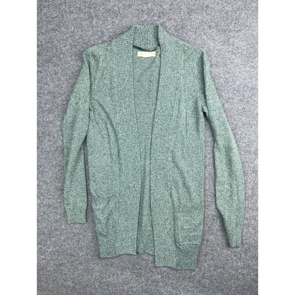 Staring at Stars Cardigan Women's Medium Green Open Front Sweater Draped - Picture 1 of 6